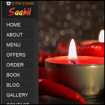 Screen shot of the Saahil Restaurant Ltd website.