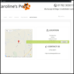 Screen shot of the Caroline Pets Ltd website.