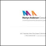 Screen shot of the Martyn Anderson Consulting Ltd website.