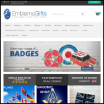 Screen shot of the Emblems-gifts Ltd website.