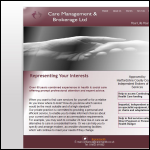 Screen shot of the Care Management & Brokerage Ltd website.