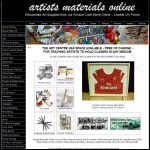 Screen shot of the Artists Materials Online website.