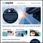 Screen shot of the Aspire Surveyors Ltd website.