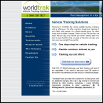 Screen shot of the Worldtrak Ltd website.