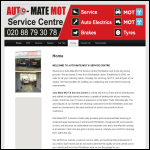 Screen shot of the The Mot Mate Ltd website.