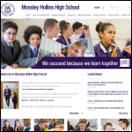 Screen shot of the Mossley Hollins High School website.