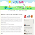 Screen shot of the Puddleducks Nursery & Pre-school website.