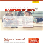 Screen shot of the Hampers of Hope website.