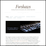 Screen shot of the Forshaws Accountants Ltd website.