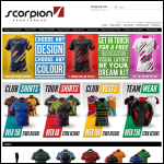 Screen shot of the Scorpion Clothing Ltd website.