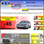 Screen shot of the A & C Auto Repairs Ltd website.