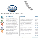 Screen shot of the Creating Security Solutions website.