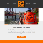 Screen shot of the Rail Critical Services Ltd website.