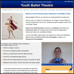 Screen shot of the Just Ballet Ltd website.