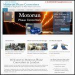 Screen shot of the Motorun Phase Converters website.