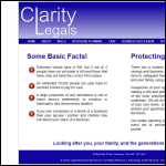 Screen shot of the Clarity Legals Business Ltd website.