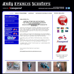Screen shot of the Andy Francis Scooters website.