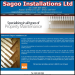 Screen shot of the Sagoo Installations Ltd website.