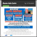 Screen shot of the Bourne Auto Centre Ltd website.
