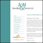Screen shot of the A & M Care Ltd website.