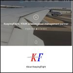 Screen shot of the Keeping Flight Ltd website.