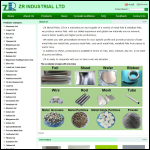 Screen shot of the Zr Industrial Ltd website.