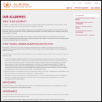 Screen shot of the Aurora Academies Trust website.