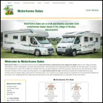 Screen shot of the Motorhome Sales website.
