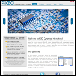 Screen shot of the KBO Dynamics International Ltd website.