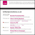 Screen shot of the Brilliant Promotions website.