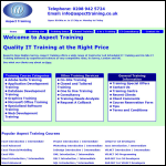 Screen shot of the Aspect Training website.