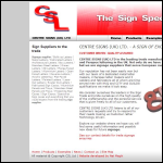 Screen shot of the Centre Signs (UK) Ltd website.