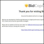 Screen shot of the Bidcops Ltd website.