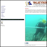 Screen shot of the Valkyrie Diving & Fleet Services Ltd website.