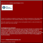 Screen shot of the Crabtree Lane Garage Ltd website.