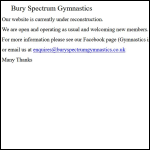 Screen shot of the Bury Spectrum Gymnastics Club website.