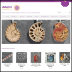 Screen shot of the Lumina Jewellery website.