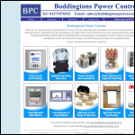 Screen shot of the Boddingtons Power Controls website.