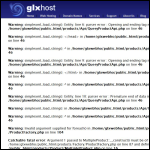 Screen shot of the GLX Web Hosting website.