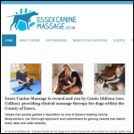 Screen shot of the Essex Canine Massage Ltd website.