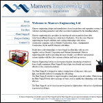Screen shot of the Manvers Engineering Ltd website.