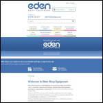 Screen shot of the Eden Shop Equipment website.