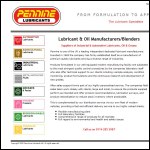 Screen shot of the Pennine Lubricants Ltd website.