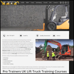 Screen shot of the Pro-Trainers UK Ltd website.