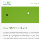 Screen shot of the Elbe International Ltd website.
