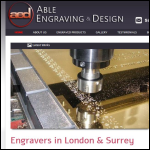 Screen shot of the Able Engraving & Design website.