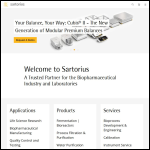 Screen shot of the Sartorius UK Ltd website.