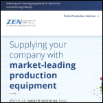 Screen shot of the Zen Production Equipment Ltd website.