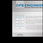 Screen shot of the DPB Engineering website.
