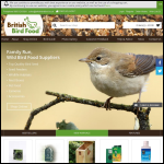 Screen shot of the British Bird Food website.